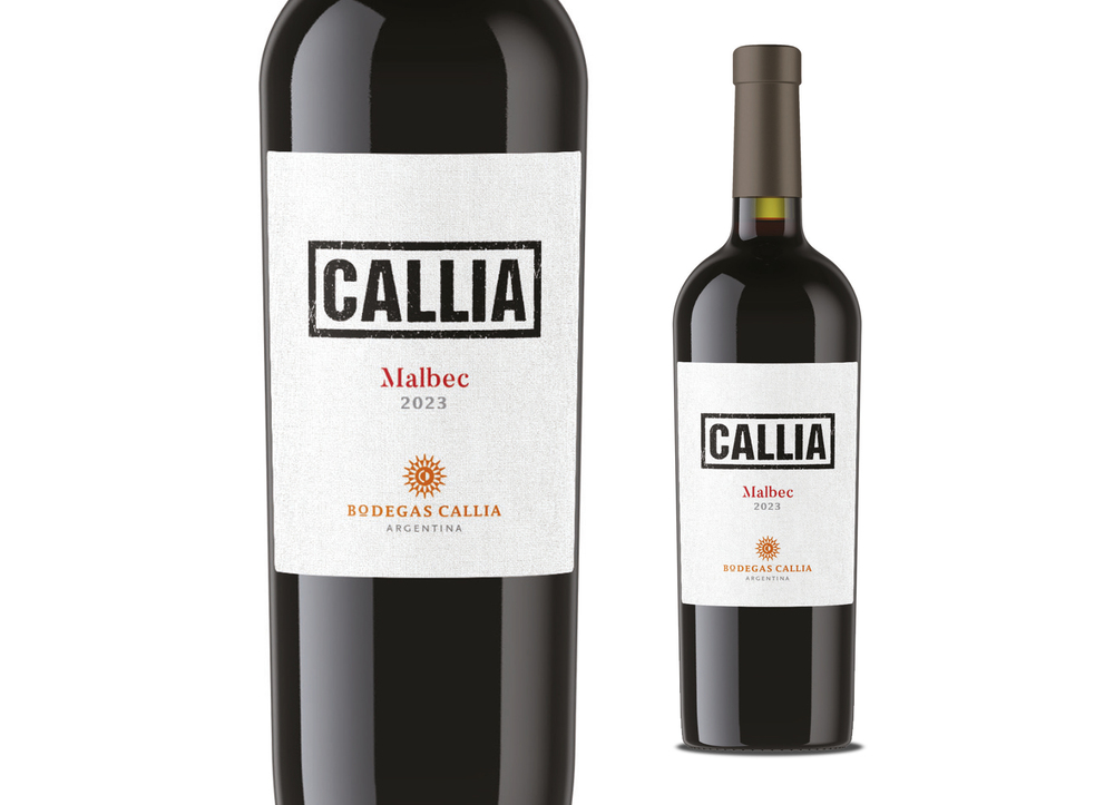 Eine Flasche 2023er Malbec aus dem Hause Bodegas Callia